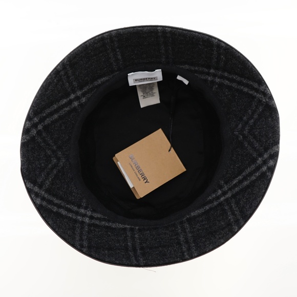 Burberry Wool Check Bucket Hat Size M New - Picture 3 of 5